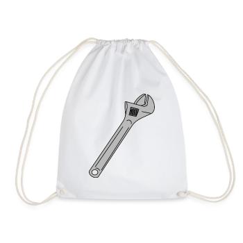 Wrench Adjustable Wrench English - Drawstring Bag - white - Front