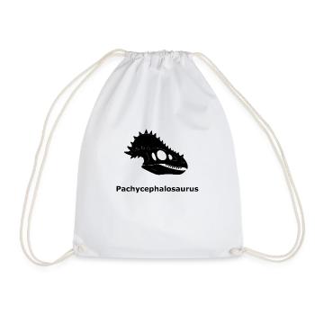 Scientific Pachycephalosaurus Skull - Drawstring Bag - white - Front