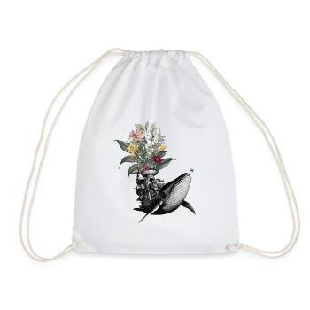 Félicitations – Grenouille, Baleine, Fleurs - Sac de sport léger - blanc - Devant