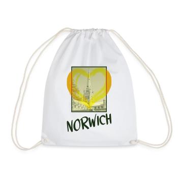 Norwich England City Skyline Heart Love Home - Sac de sport léger - blanc - Devant
