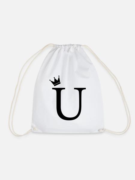 U -Monogramm-Krone - Turnbeutel - Weiß