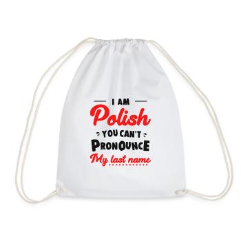 Poland Polska Polish flag gift - Drawstring Bag - white - Front