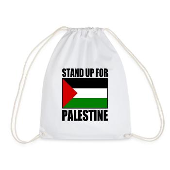 stand up for palestine - Drawstring Bag - white - Front