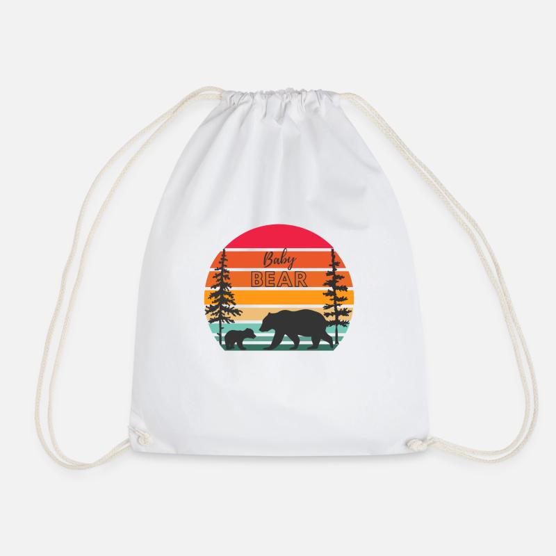 Baby Bear - Drawstring Bag - white