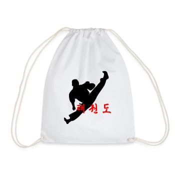 Taekwondo Logo gesprungen Kick Koreanisch - Turnbeutel - Weiß - Vorne