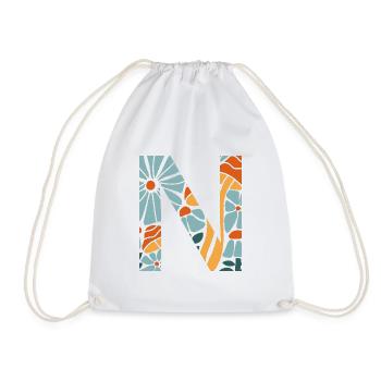 Lettre n fleurs groovy idée cadeau  - Sac de sport léger - blanc - Devant