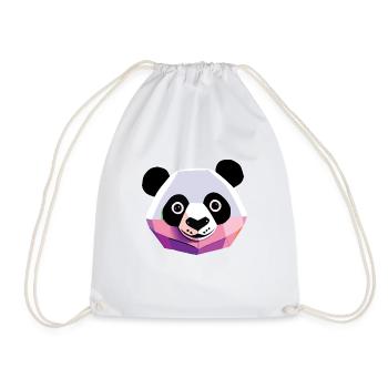 Panda Low Poly - Drawstring Bag - white - Front