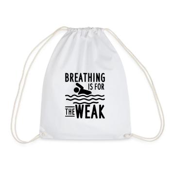 Swimmer Without Breath Swimming Instructor Saying - Drawstring Bag - white - Front