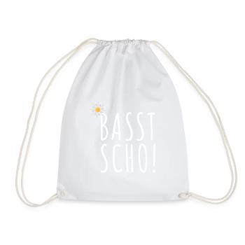 Basst Scho | Trachten Hirsch - Turnbeutel - Weiß - Vorne