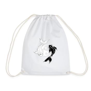 Ying Yang Inverted - Drawstring Bag - white - Front