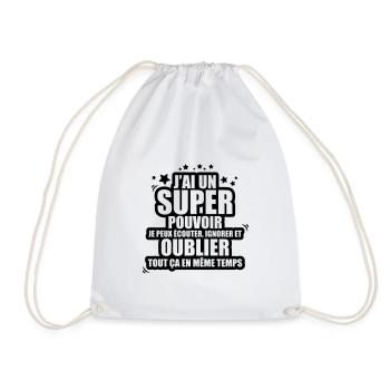super pouvoir je peux écouter ignorer oublier - Sac de sport léger - blanc - Devant