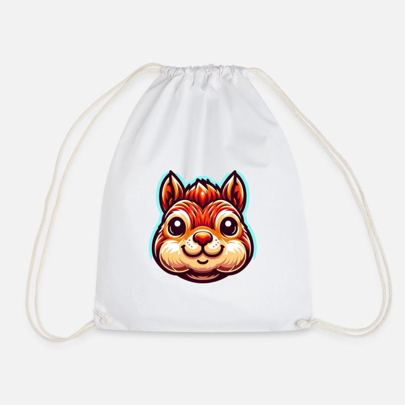 Cute Squirrel Nuts Animal Lover Design - Drawstring Bag - white