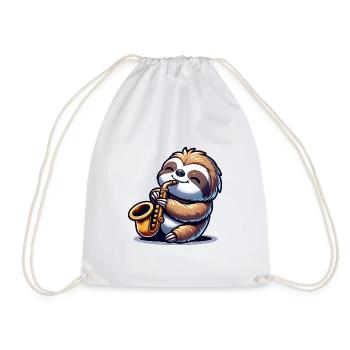 Conception de jazz de saxophoniste paresseux mignon - Sac de sport léger - blanc - Devant