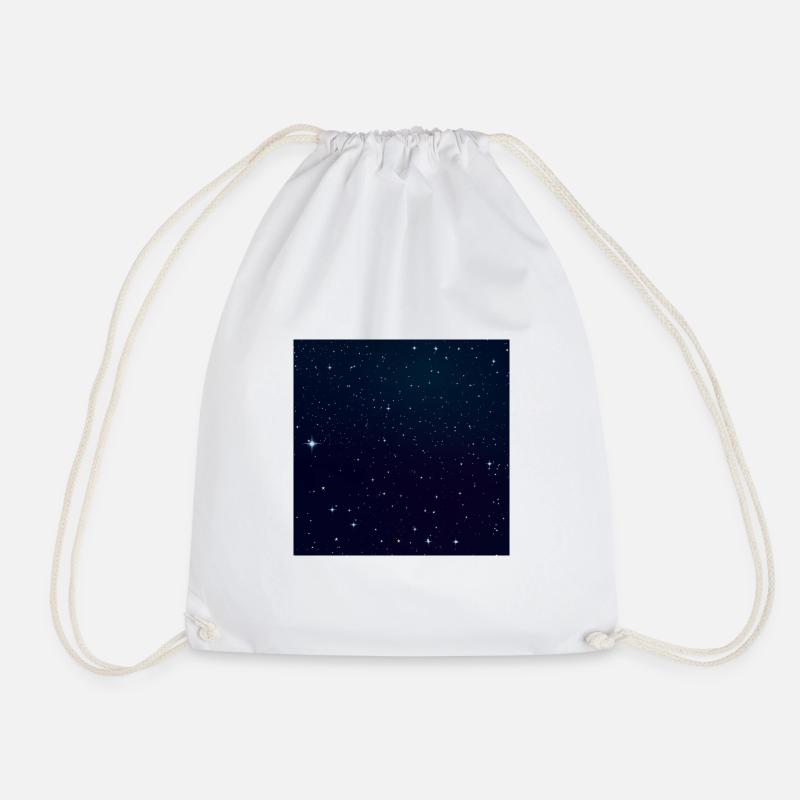 Galaxy blue night sky stars milky way galaxy - Drawstring Bag - white