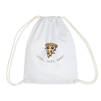 Slice Slice Baby – Lustiges Pizza Shirt - Turnbeutel - Weiß - Vorne