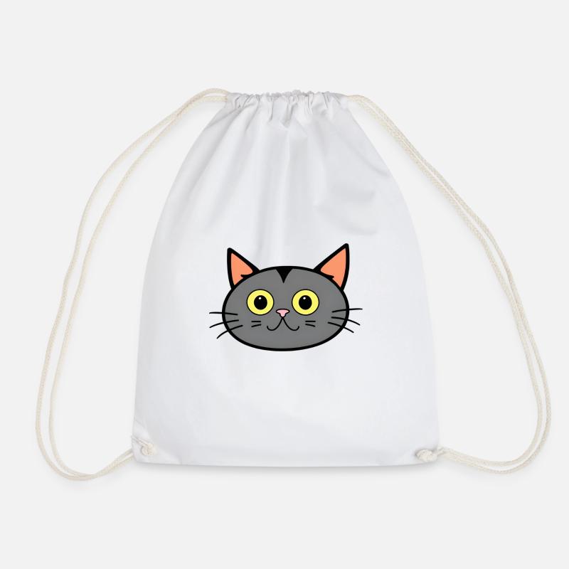 Cute cute cat for cat lovers - Drawstring Bag - white