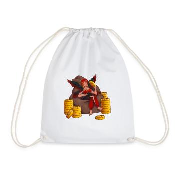Treasure Guardian with Wings - Drawstring Bag - white - Front