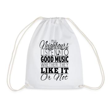 Listen to Music - Drawstring Bag - white - Front