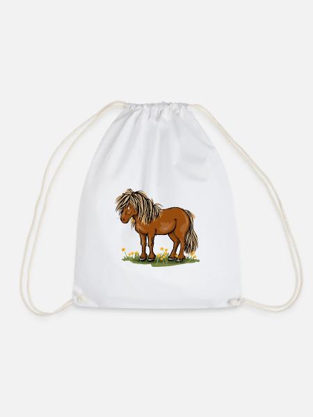Pony mit Löwenzahn - Turnbeutel - Weiß