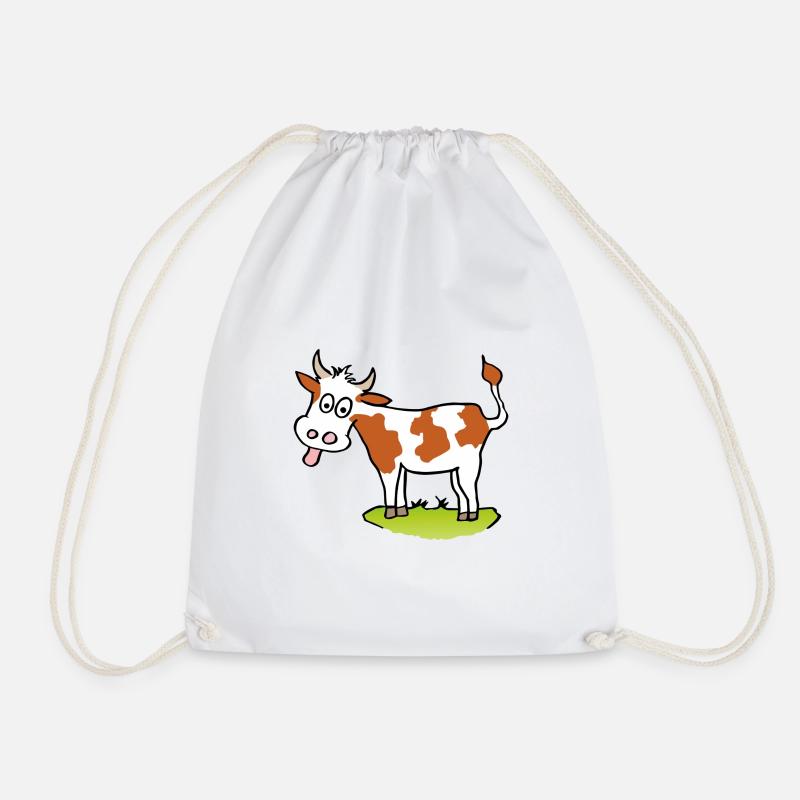 funny cow - Drawstring Bag - white