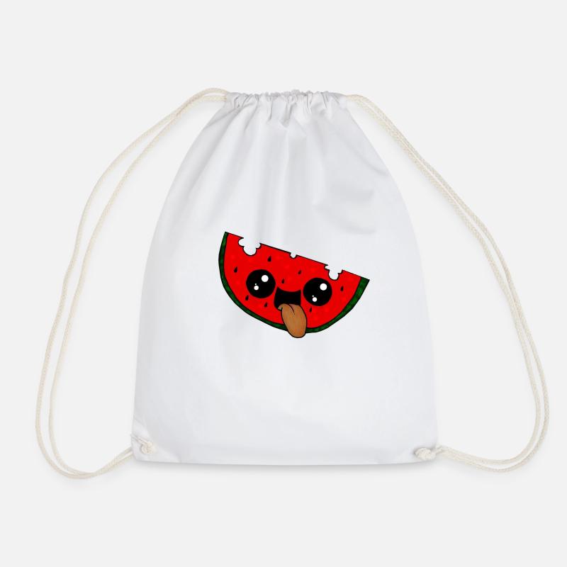Watermelon - Drawstring Bag - white