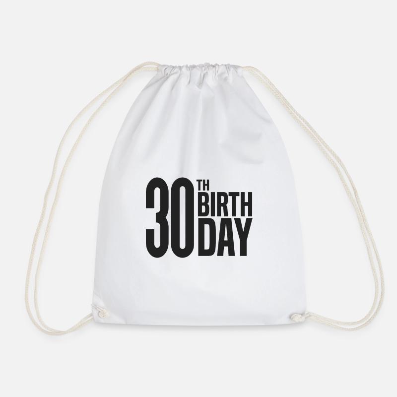 30th Birthday - Drawstring Bag - white