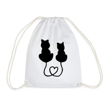 Katze Herz Liebe - Turnbeutel - Weiß - Vorne