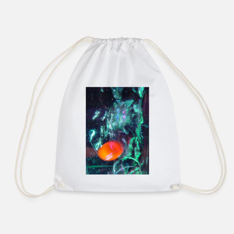 Neon Nebula with Orange Core - Drawstring Bag - white