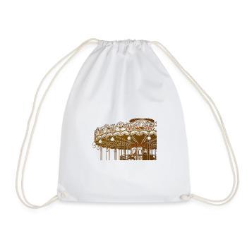Design de carrousel vintage doré - Sac de sport léger - blanc - Devant