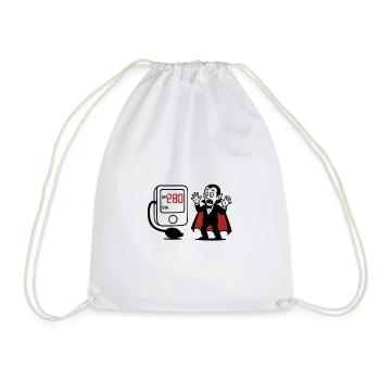Humorous vampire with blood counter - Drawstring Bag - white - Front