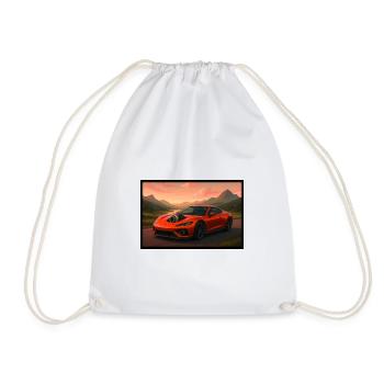 Sports car at sunset - Drawstring Bag - white - Front