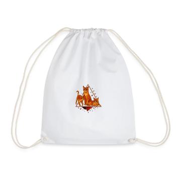 Geometric cats in diamond frame - Drawstring Bag - white - Front