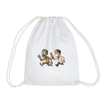 Zombie and Dentist Halloween - Drawstring Bag - white - Front