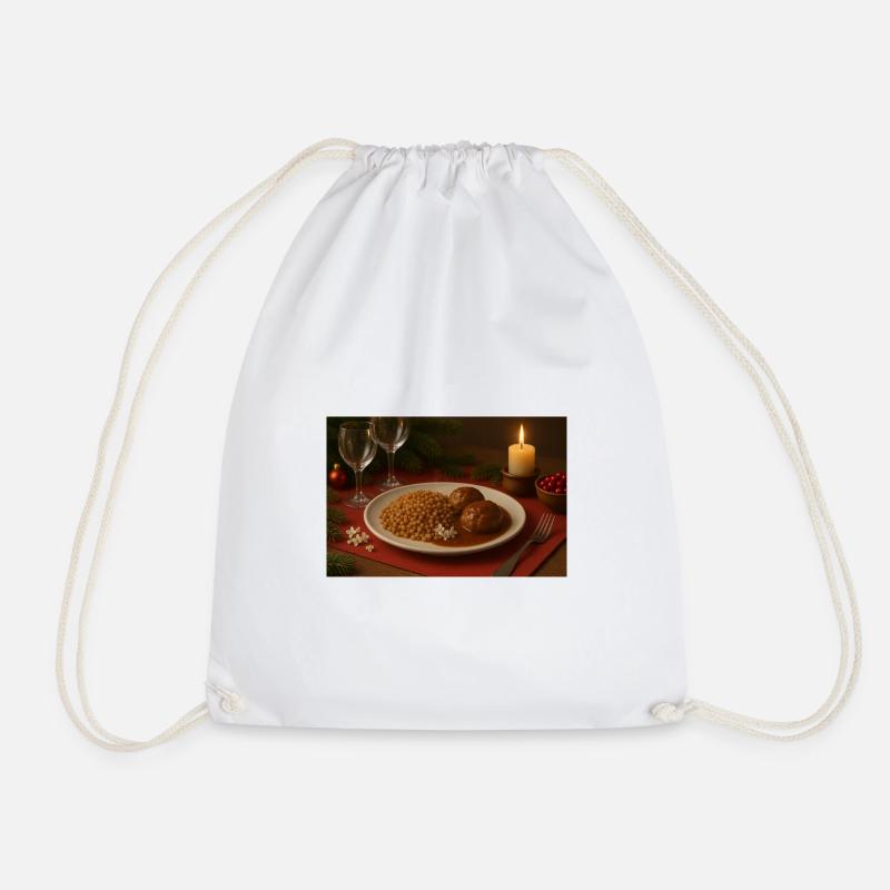 Buckwheat balls in gravy - Drawstring Bag - white