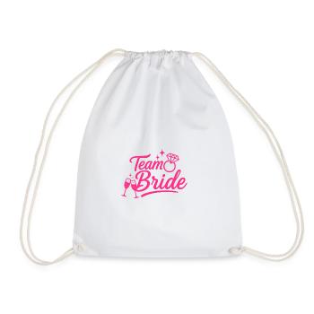 Team Braut Pink Diamond - Turnbeutel - Weiß - Vorne