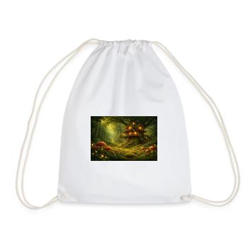 Tree House in the Fairy Forest - Drawstring Bag - white - Front