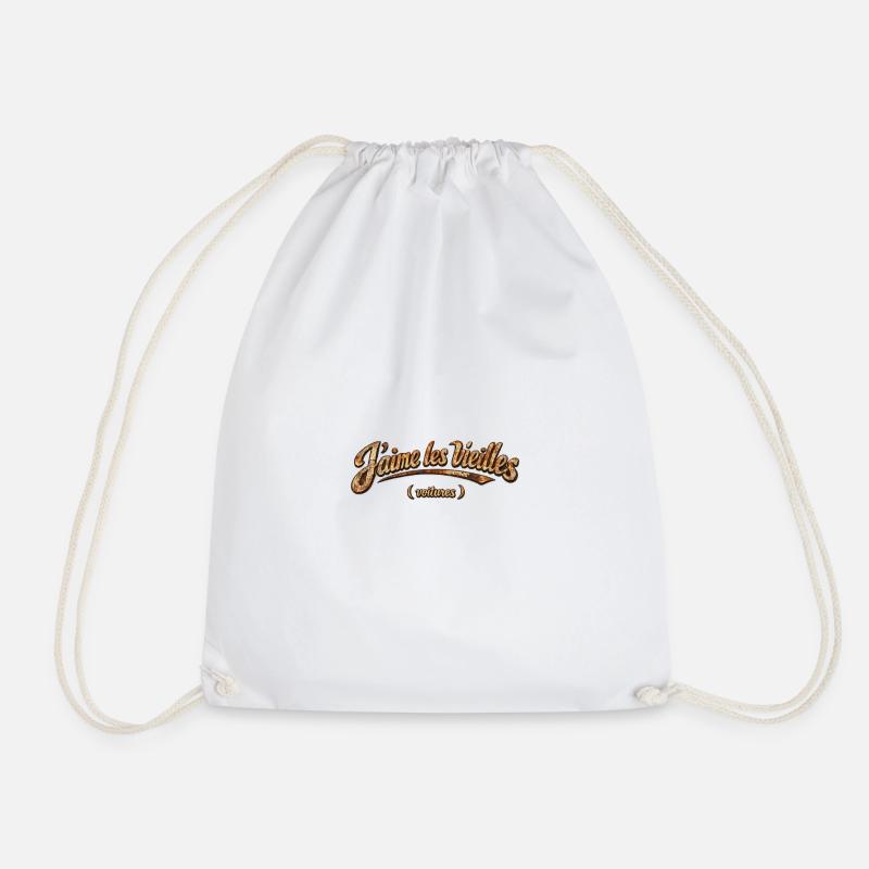 I like old rusty cars - Drawstring Bag - white