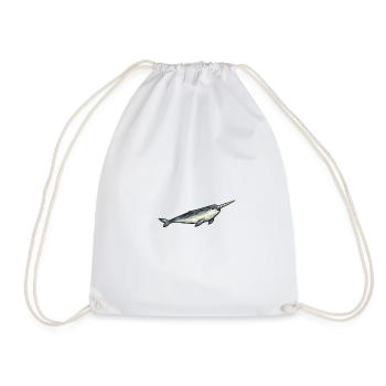 Geometric Narwhal Polygon - Drawstring Bag - white - Front