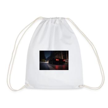 Night Sports Car on the Road - Drawstring Bag - white - Front