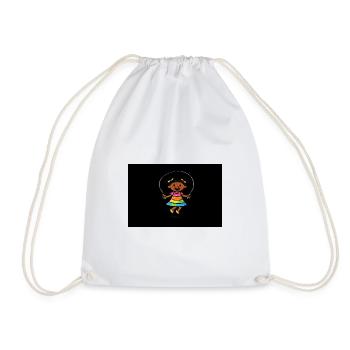 Girl is jumping rope - Drawstring Bag - white - Front