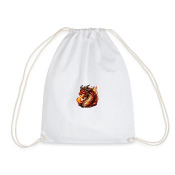 Flammen-Drachenwirbel - Turnbeutel - Weiß - Vorne