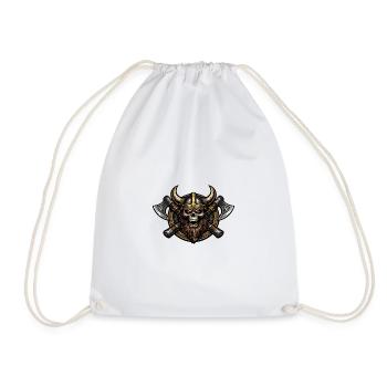 Viking Schädel mit Äxten Emblem - Turnbeutel - Weiß - Vorne