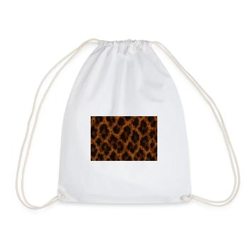 Textured Golden Leopard - Drawstring Bag - white - Front
