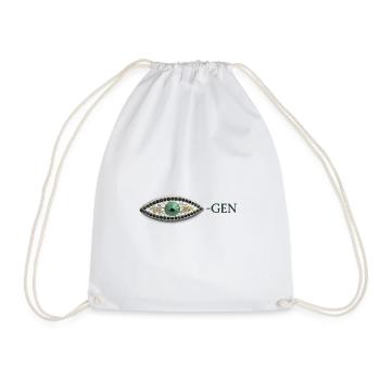 Eye mosaic with emerald pattern Gen - Drawstring Bag - white - Front