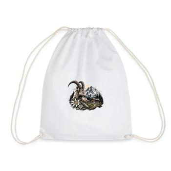 Summit trestle in the alpine forest - Drawstring Bag - white - Front
