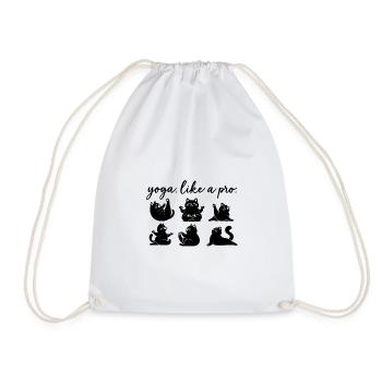 Yoga Cats Funny Cat Yoga Like a Pro - Drawstring Bag - white - Front
