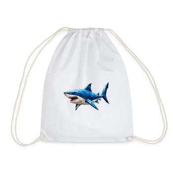 Requin low poly - Sac de sport léger - blanc - Devant