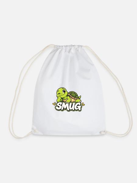 Schildkröte Smug Cartoonshirt - Turnbeutel - Weiß