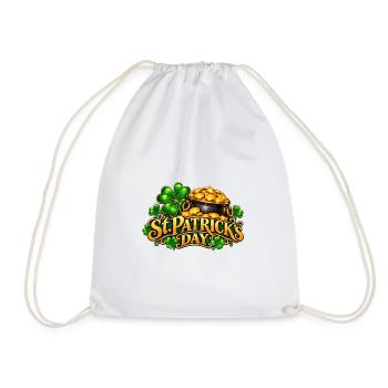 St Patrick's Tag Goldtopf Kleeblatt - Turnbeutel - Weiß - Vorne
