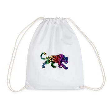 Stammes-Regenbogenpanther - Turnbeutel - Weiß - Vorne